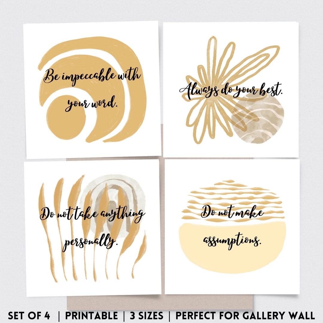 The 4 Agreements Printable Artwork Instant Download PDF PNG Etsy