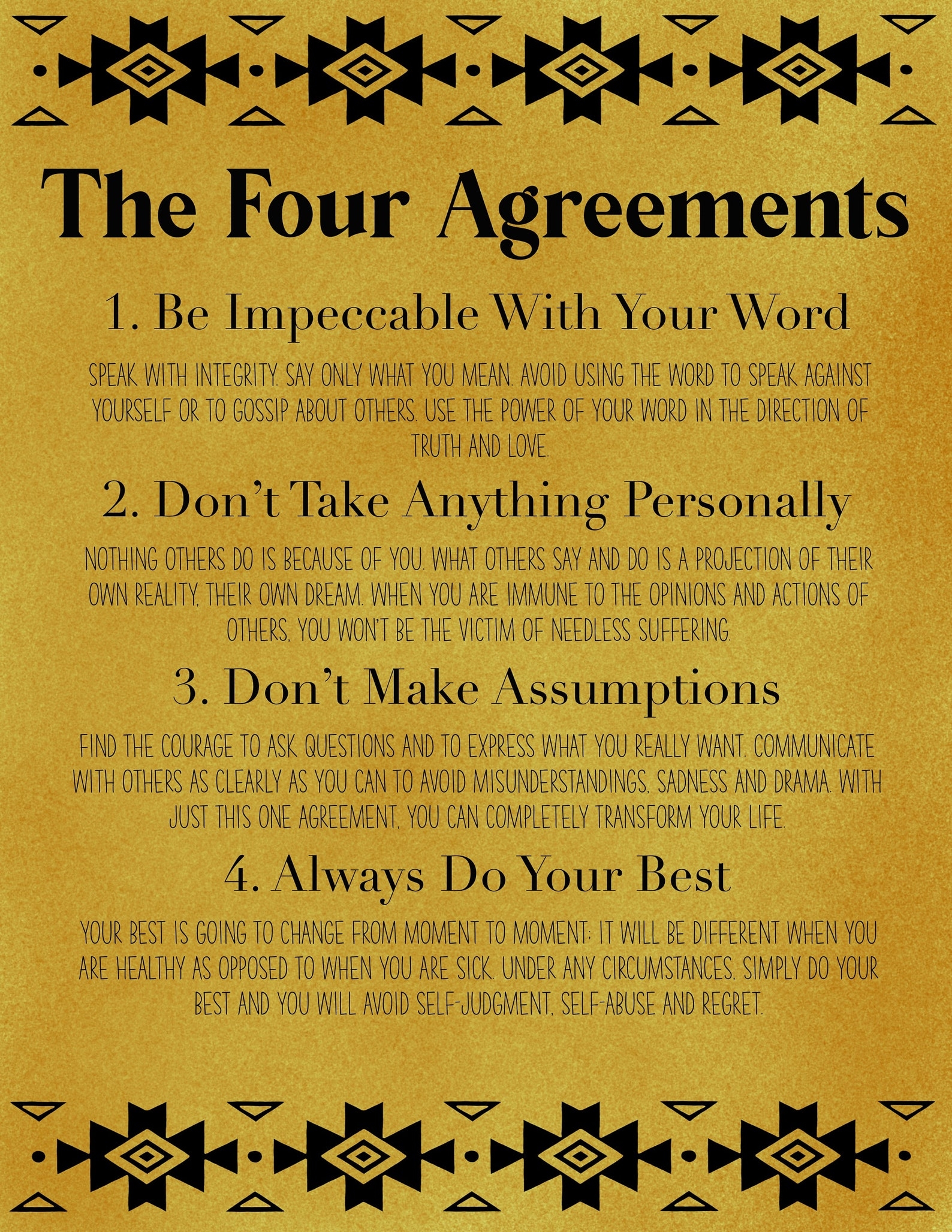 The Four Agreements Printable Poster