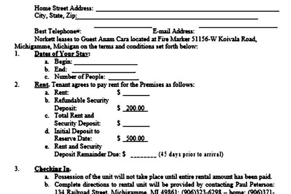 Vacation Rental Agreement Mous Syusa